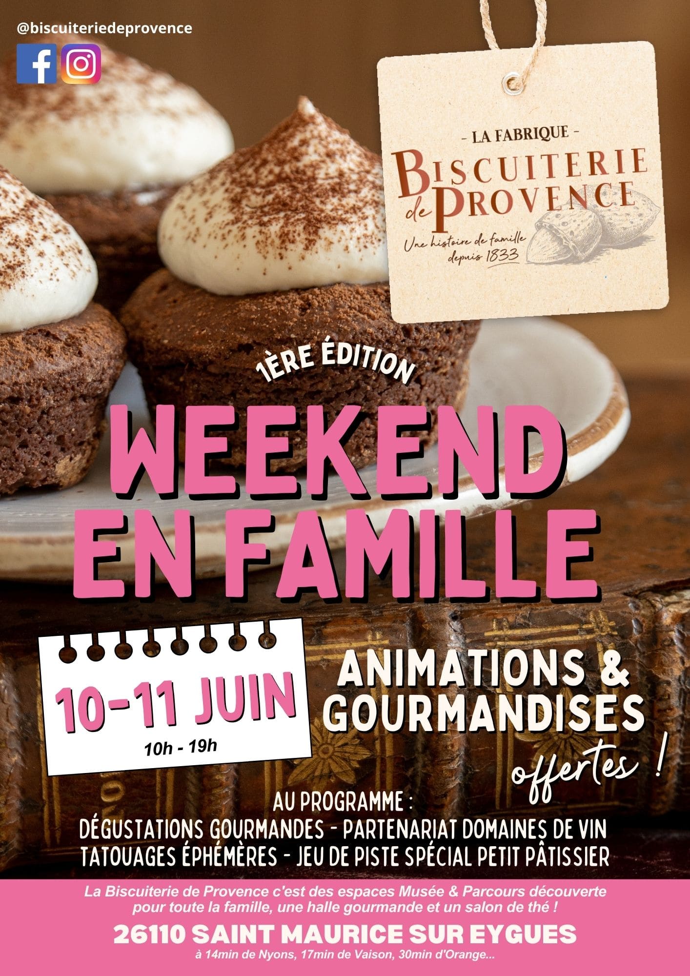 affiche week end en famille biscuiterie de provence